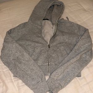 brandy melville cropped zip up hoodie